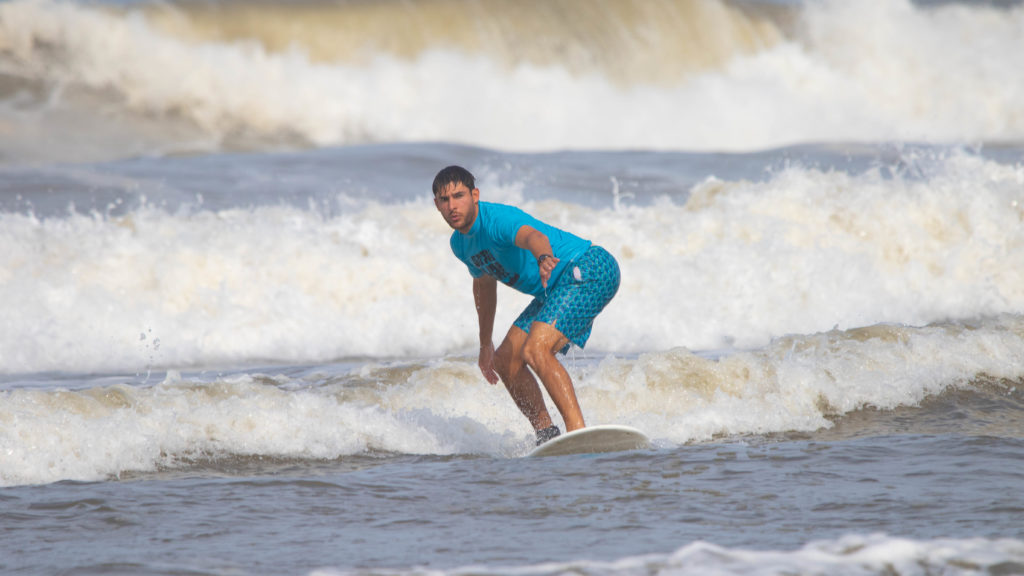Tanner Surfing at Playa Guiones in Nosara, Costa Rica