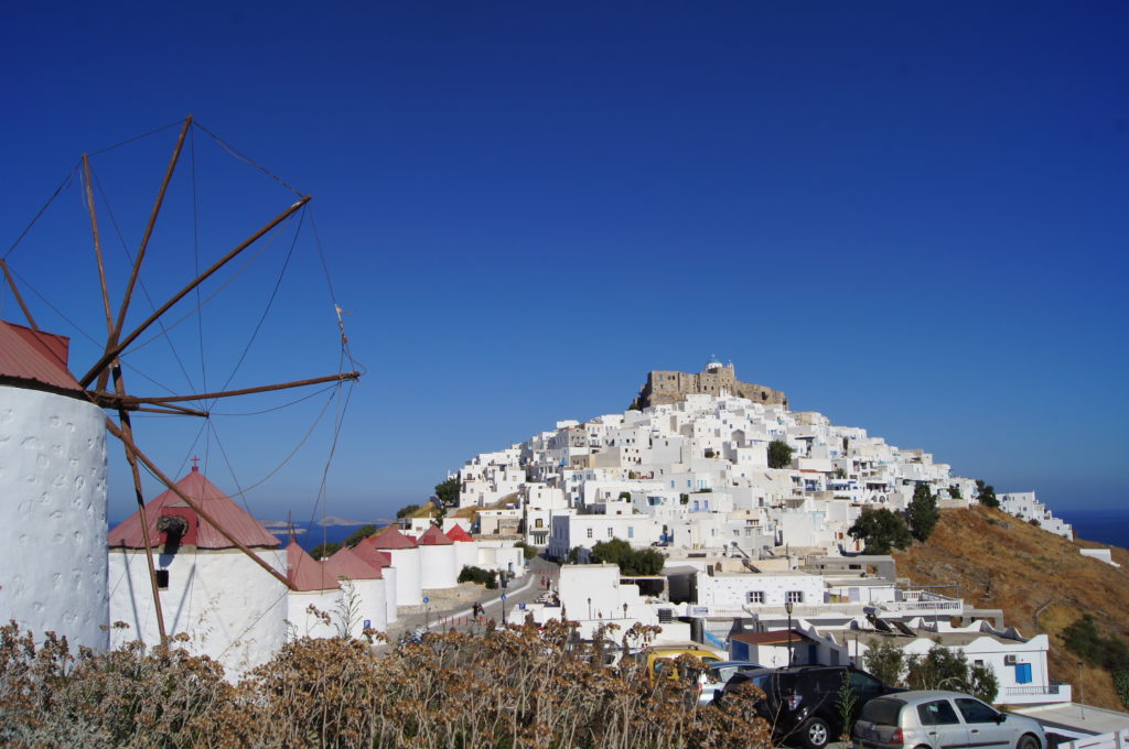 Chora, Astypalaia, Greek: Windmill and City on a Hill