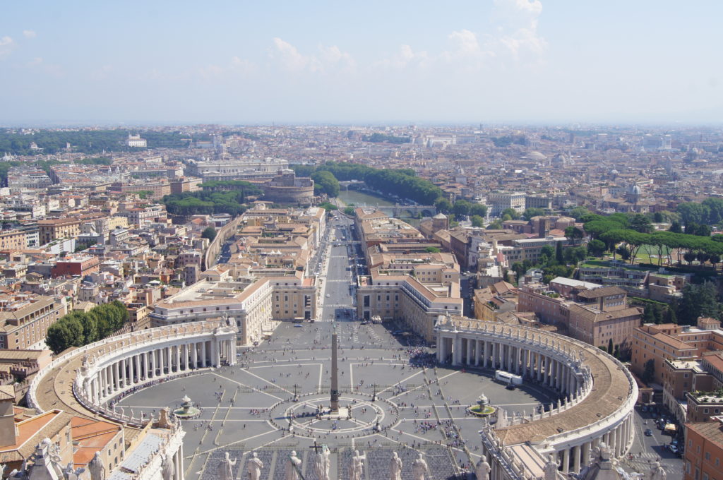 St. Peter's Square outside the Vatican, view from top of St. Peter's Basilica