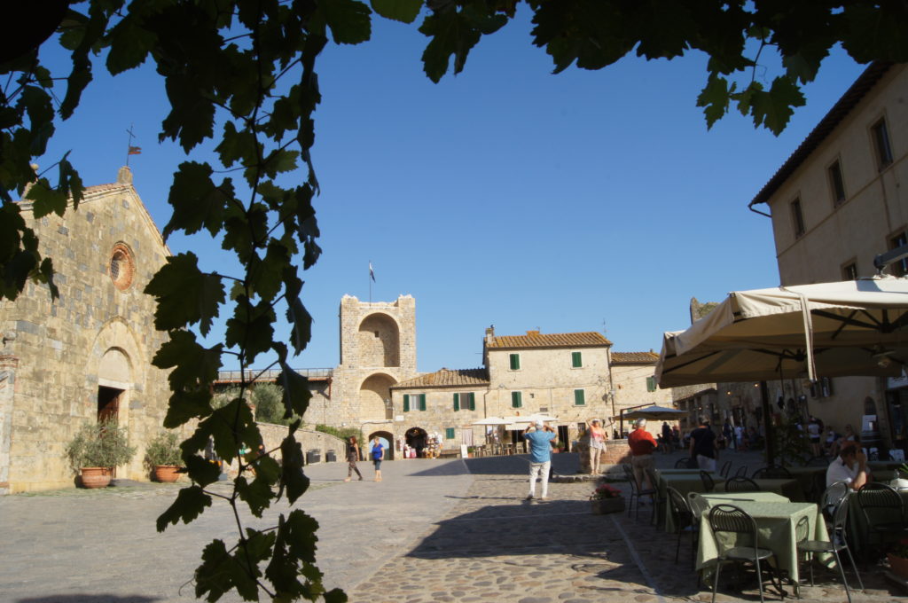 Medieval town of Monteriggioni with 13th-century Church of Santa Maria