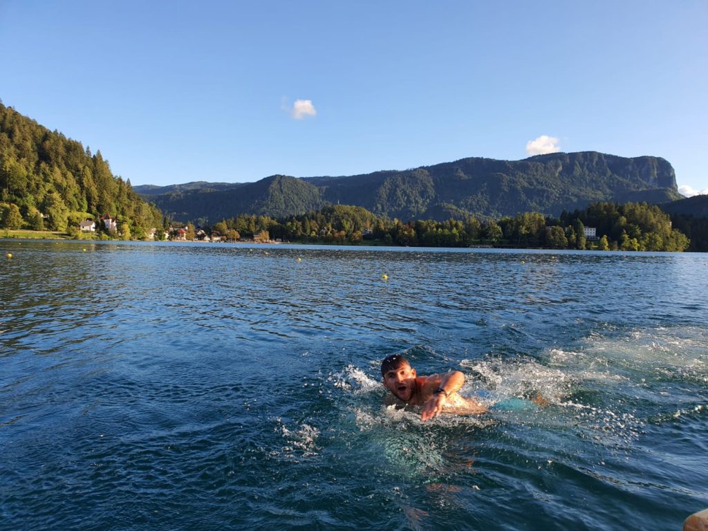 Swimming in Lake Bled