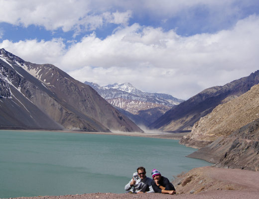 Tanner and Alex at Embalse El Yeso, Chile