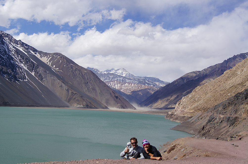 Tanner and Alex at Embalse El Yeso, Chile