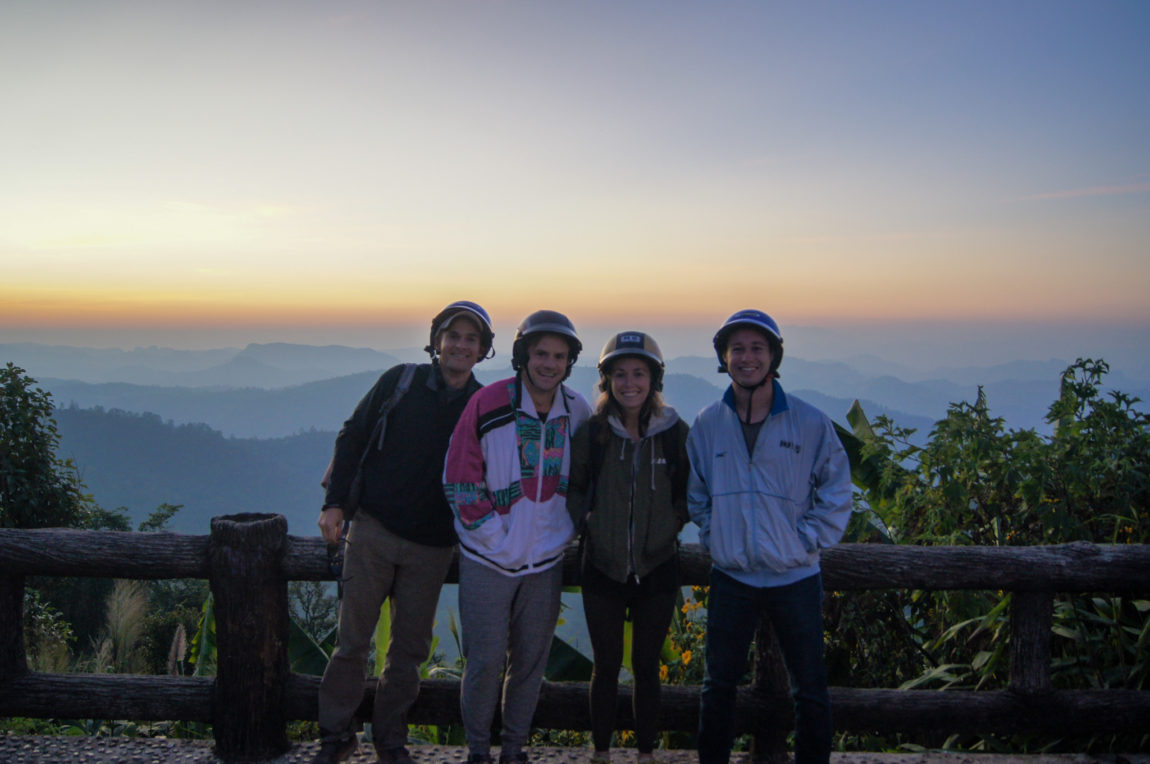 Team Photo with a Sunset, in Pai, Thailand