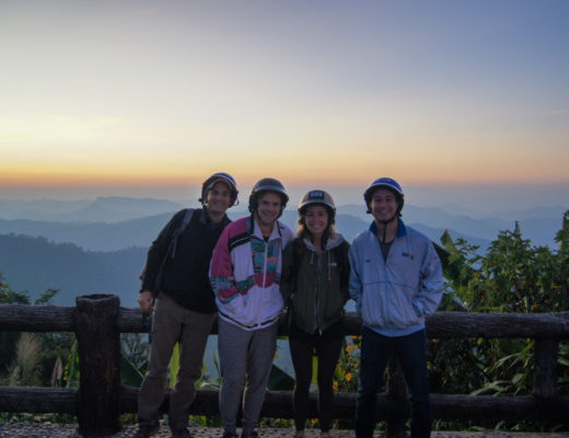 Team Photo with a Sunset, in Pai, Thailand