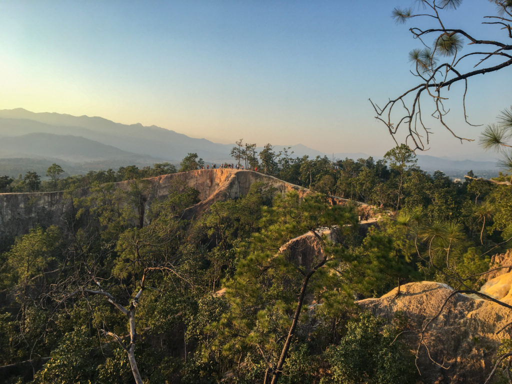 The elevated trail of Pai Canyon looked like curled tails of giant sleeping dinosaurs