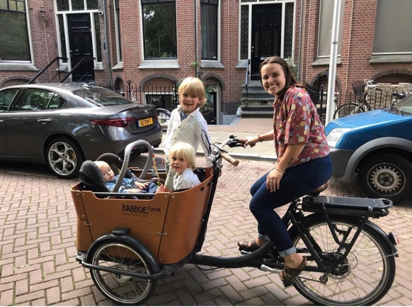 My Dutch boys and I on the Bakfiets!