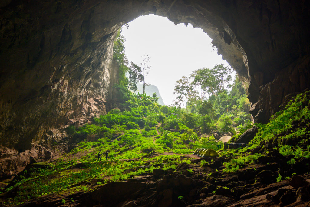 Our campsite at the Hang Pygmy Cave in Phong Nha, Vietnam